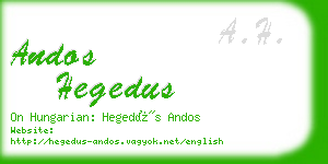 andos hegedus business card